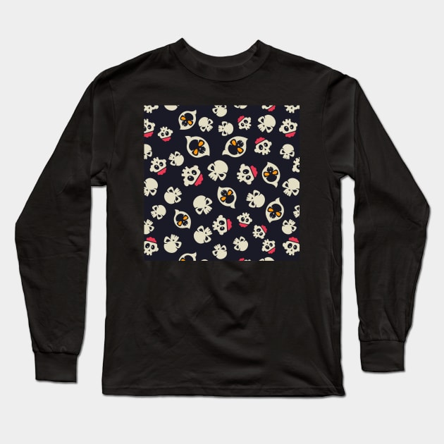 Cute Skull Halloween for Little One Long Sleeve T-Shirt by giantplayful